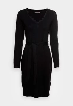 Anna Field Lace Insert V Neckline Loose Dress - Vestido De Punto - Black -Anna Field 04d5fa9dd39844bfa488fdbc592f58c5