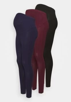 3 Pack - Leggings - Black/Bordeaux/Dark Blue -Anna Field 2f8f5b9236854595ad73cf508690b396