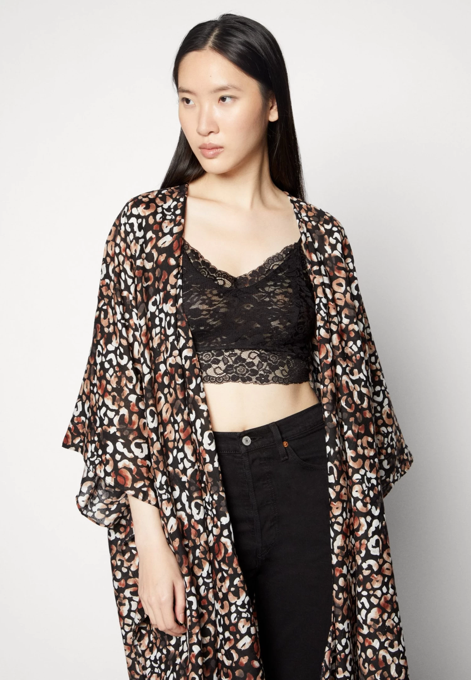 Anna Field Poncho - Brown/Black 6 Anna Field Poncho - Brown/Black - Imagen 4