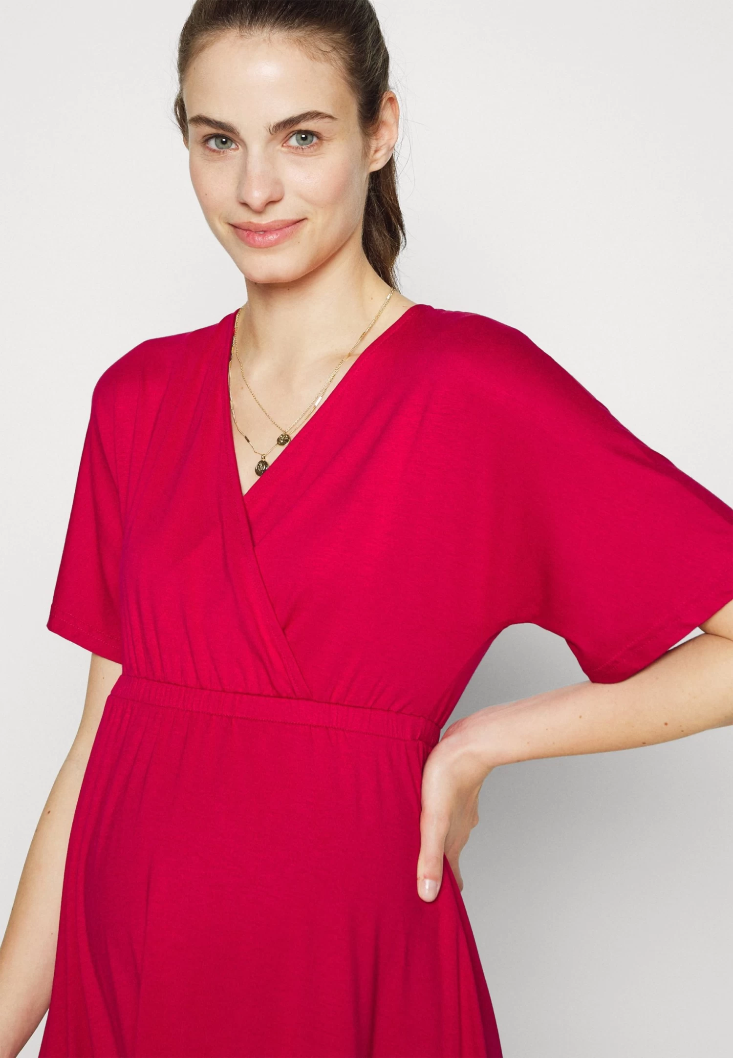 Short Sleeves Flared Mini Dress- Vestido Ligero - Red 7 Short Sleeves Flared Mini Dress- Vestido Ligero - Red - Imagen 5