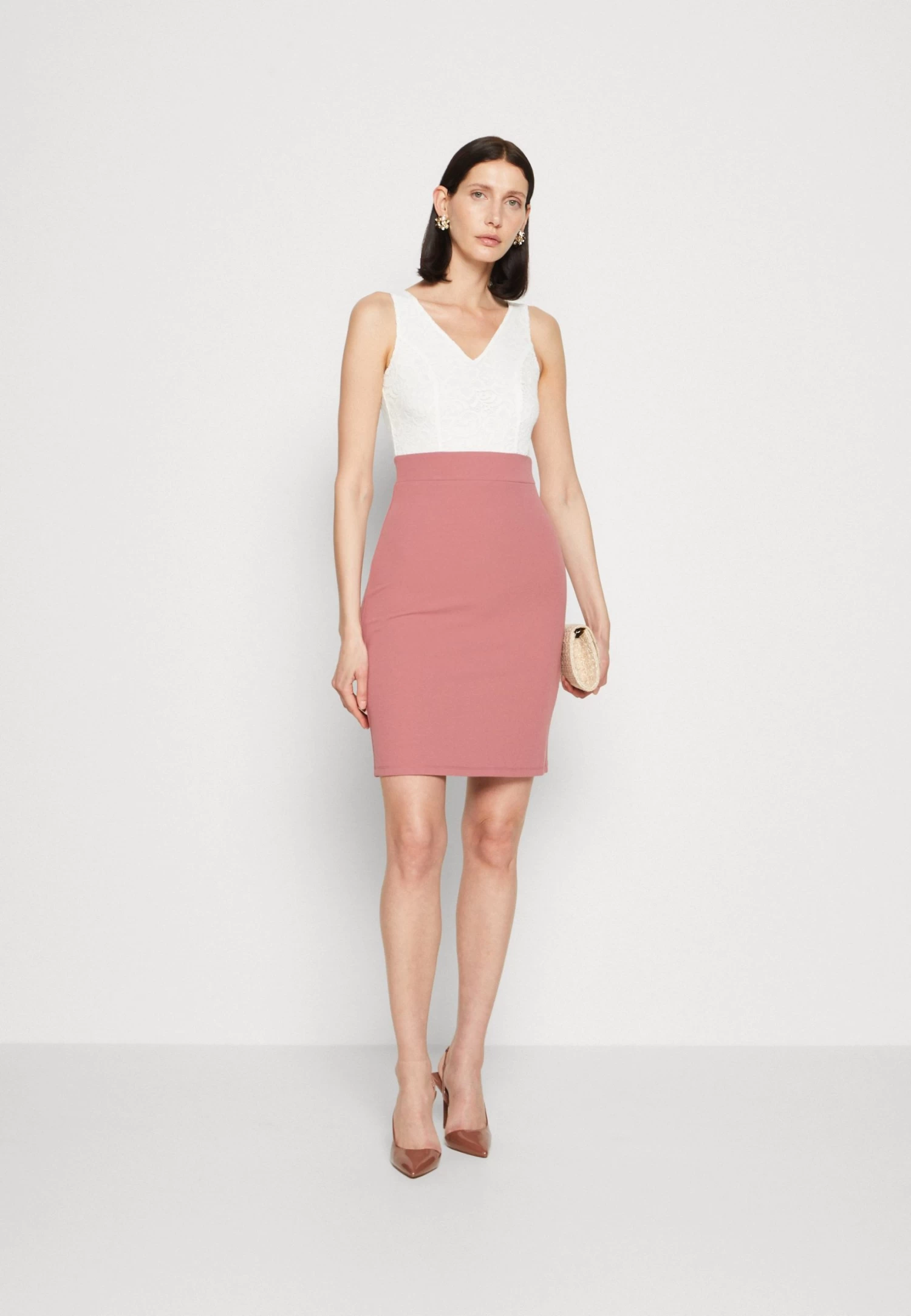 Anna Field Vestido Ligero - White/Pink 4 Anna Field Vestido Ligero - White/Pink - Imagen 2