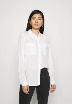 Anna Field Basic Blouse With Front Pockets - Camisa - Offwhite