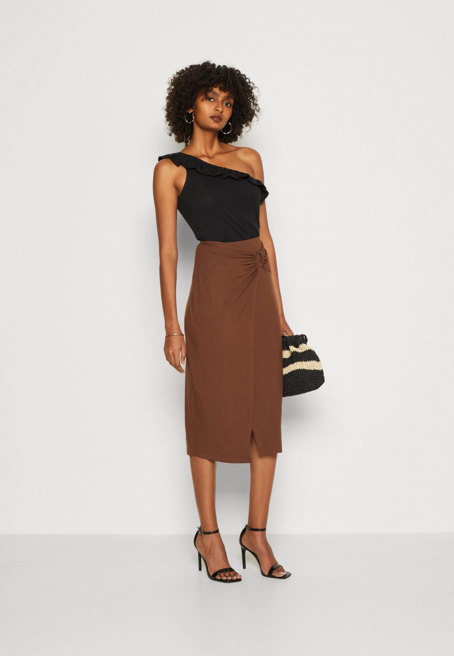 Anna Field Falda Cruzada - Dark Brown 4 Anna Field Falda Cruzada - Dark Brown - Imagen 2