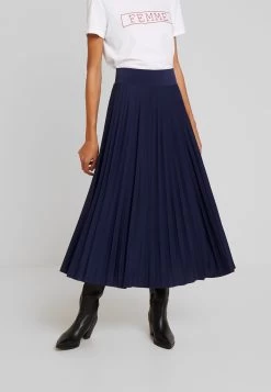 Anna Field Plisse A-Line Midi Skirt - Falda Acampanada - Maritime Blue