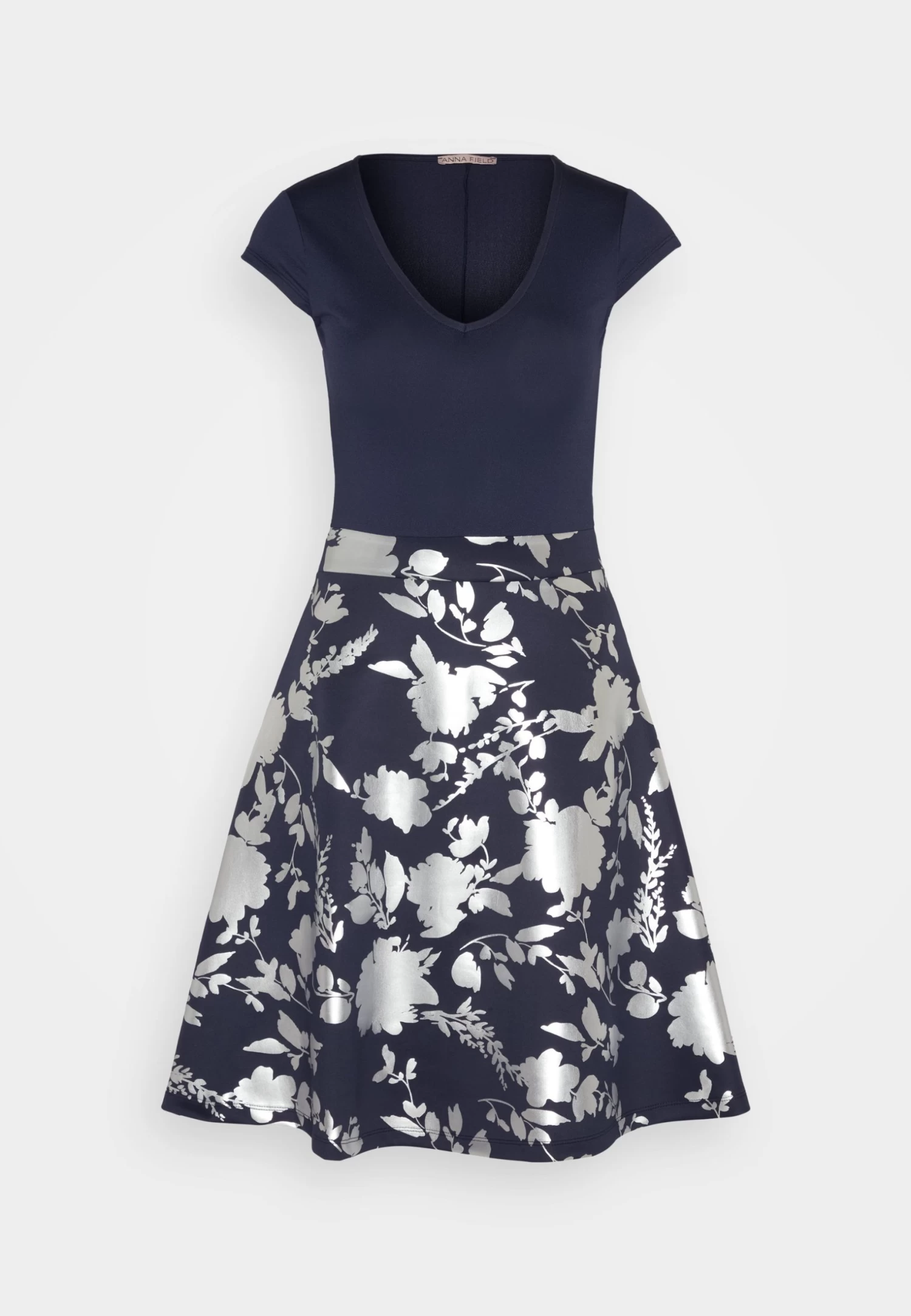 Anna Field Vestido Ligero - Dark Blue/Silver 7 Anna Field Vestido Ligero - Dark Blue/Silver - Imagen 5