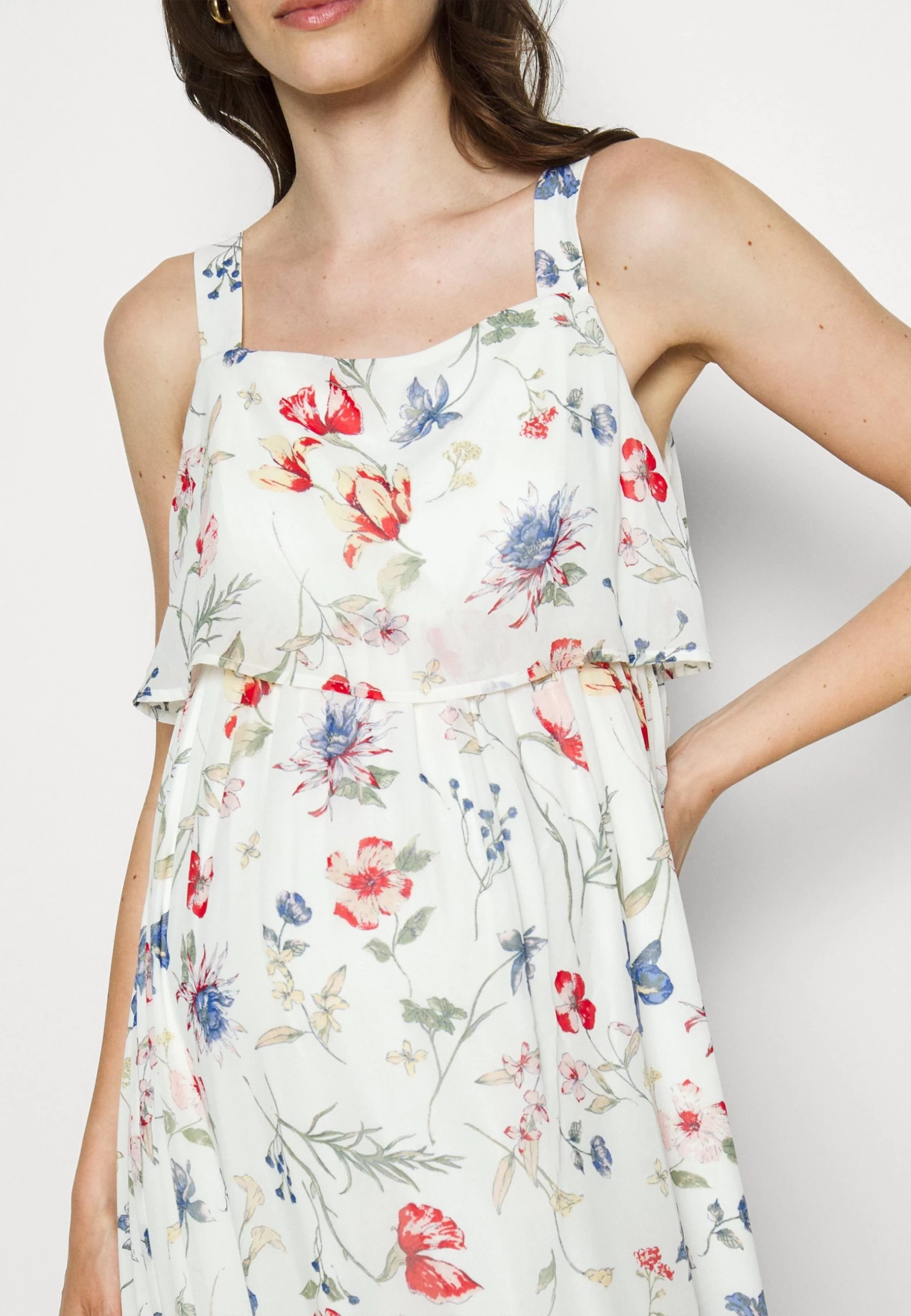 Woven Mama Maxi Dress Nursing Function- Vestido Largo - White/Red 8 Woven Mama Maxi Dress Nursing Function- Vestido Largo - White/Red - Imagen 6