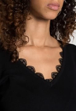 Anna Field Lace Insert V Neckline Loose Dress - Vestido De Punto - Black -Anna Field acaedc815ec14646bd5e67fc6ccc0ace