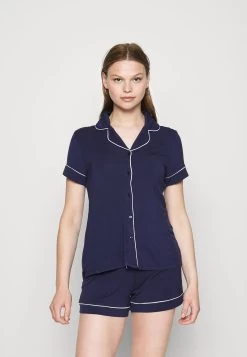 Anna Field Button Through Pj Set- Pijama - Blue/White