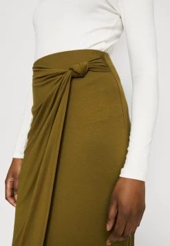 Anna Field Front Knot Midi Skirt - Falda De Tubo - Khaki -Anna Field d576750e077445fb85b1a7e2454a7d44