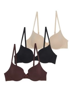 Anna Field 3 Pack - Sujetador Básico - Black/Nude/Brown -Anna Field dc71bdb90c6d4ece87e4a77d1a2555d3
