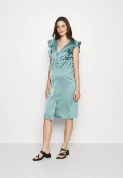 Mama Dress Mid Dress Open Slips- Vestido De Cóctel - Light Green