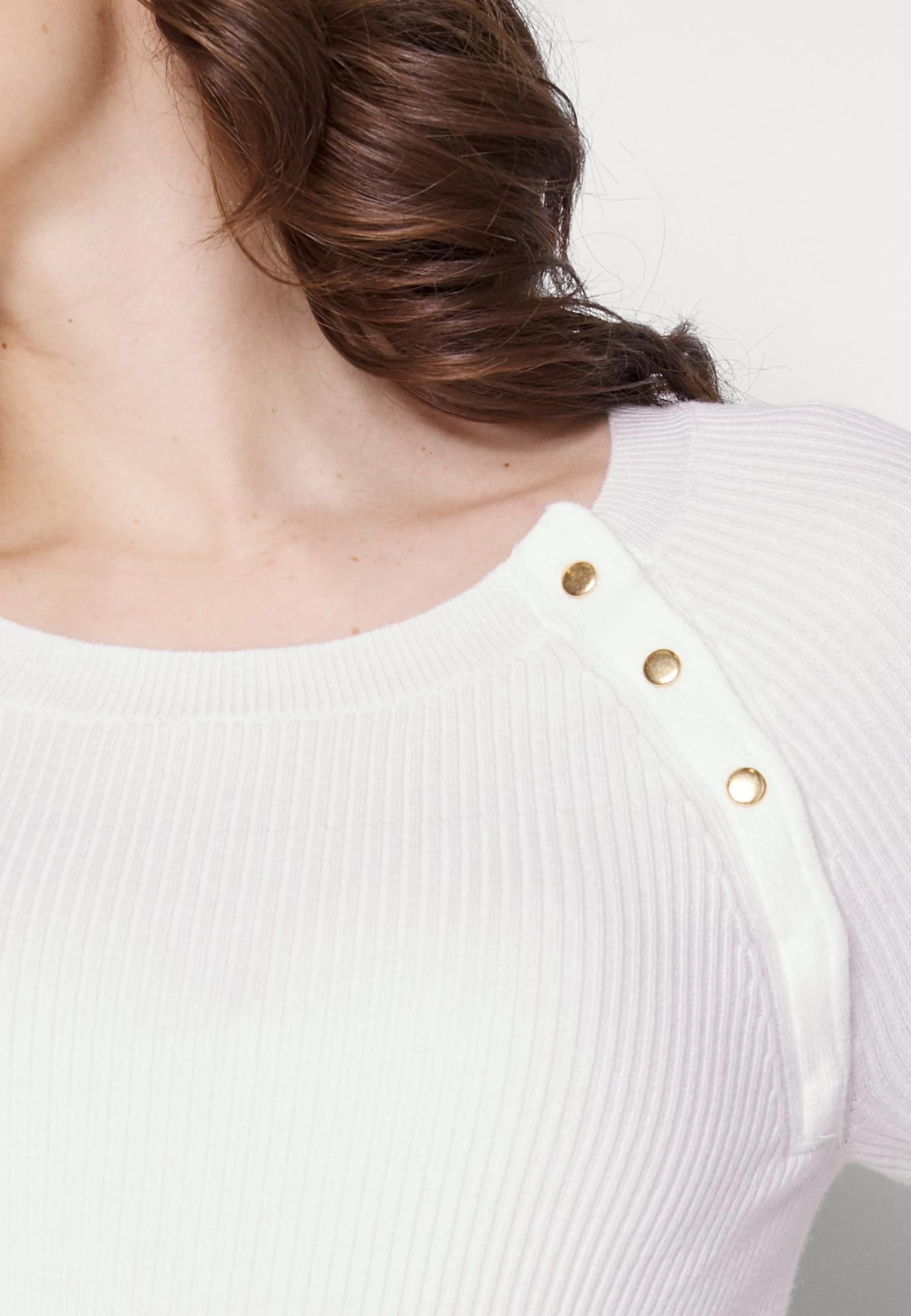 Nursing - Button Opening - Jersey De Punto - White 9 Nursing - Button Opening - Jersey De Punto - White - Imagen 7