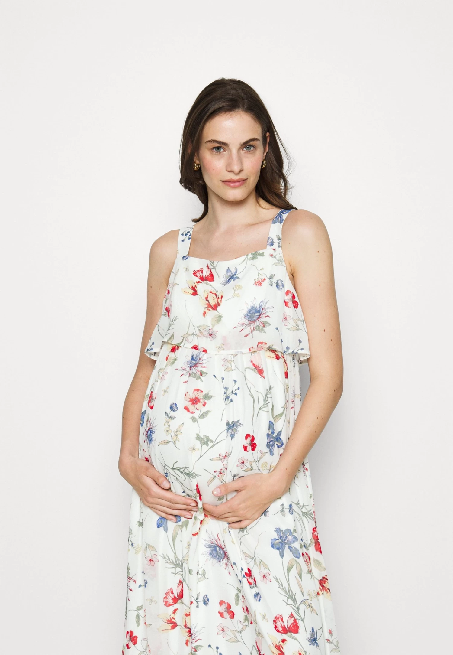 Woven Mama Maxi Dress Nursing Function- Vestido Largo - White/Red 6 Woven Mama Maxi Dress Nursing Function- Vestido Largo - White/Red - Imagen 4