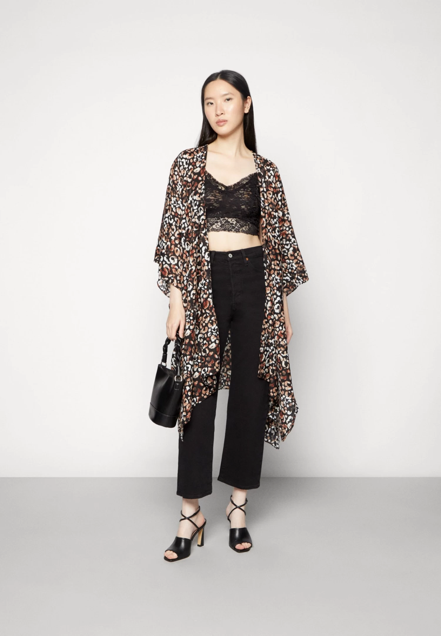 Anna Field Poncho - Brown/Black 4 Anna Field Poncho - Brown/Black - Imagen 2