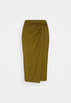 Anna Field Front Knot Midi Skirt - Falda De Tubo - Khaki -Anna Field f1bd396162034cf88007b332d4b9f049